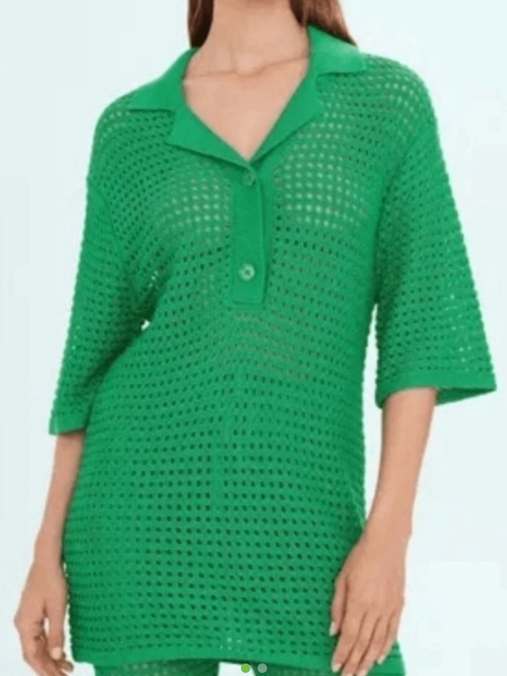 Simon miller x mango Green Crochet Tunic coverup